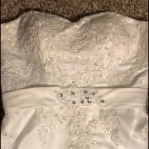 White Strapless Short Wedding Dress